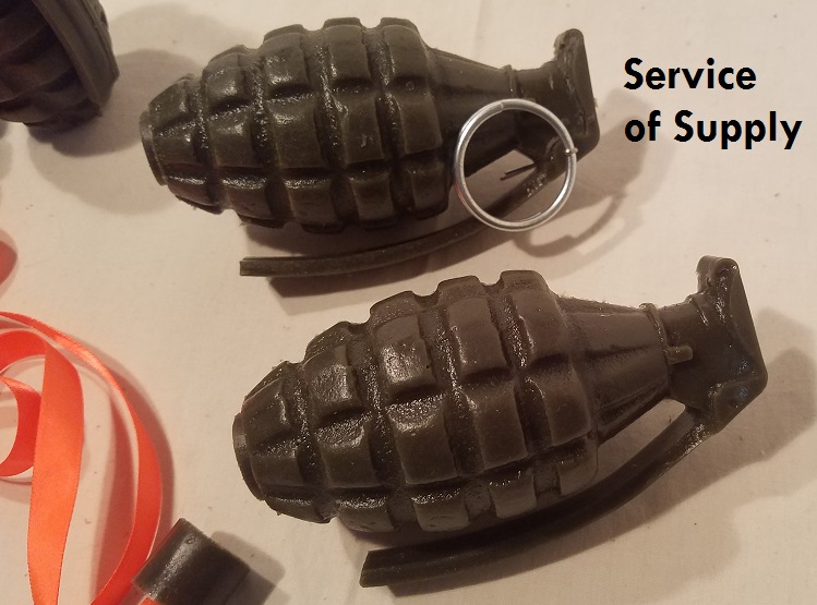 Hand Grenade, Fragmentation, Rubber Reproduction SERVICE OF SUPPLY