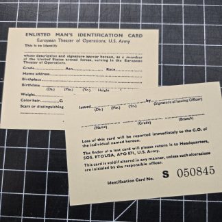 Enlisted Man's ID Card- Reproduction