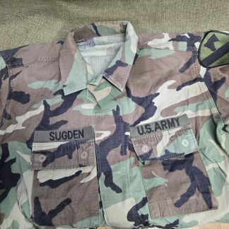 U.S. Army Hot Weather Woodland Camouflage Pattern Combat Coat, ripstop- Large–X Long