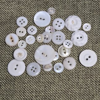 Vintage Buttons, White / Cream Colored Mix