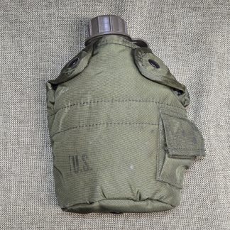 USGI ALICE olive drab nylon canteen cover dated 1988, and plastic canteen 1996