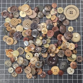 Mixed Buttons- Browns 5.5 ounces