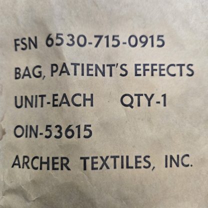 “Bag, Patient’s Effects” Manufactured by Archer Textiles, Inc. - Image 5