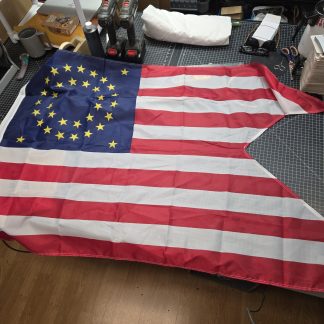 Reproduction Civil War–era U.S. cavalry guidon styled after the 34-star fla