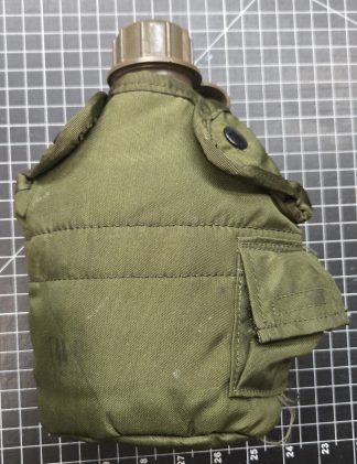 olive drab nylon canteen cover dated 1988, and plastic canteen 1996
