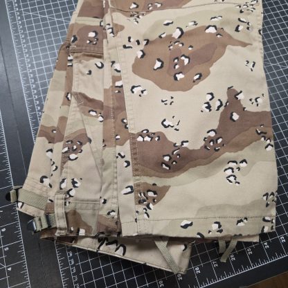 Six-Color Desert Camouflage Trousers in the classic “Chocolate Chip” Gulf War pattern- Large Regular