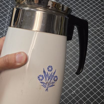 Corning Ware 6-Cup Percolator Coffee Pot- Cornflower Blue pattern, produced circa 1959–1970s - Image 2