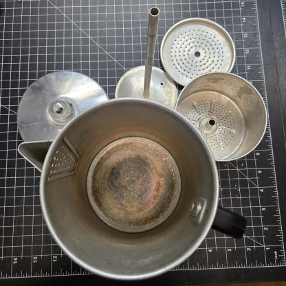 Vintage Aluminum Stovetop/Campfire Percolator Coffee Pot