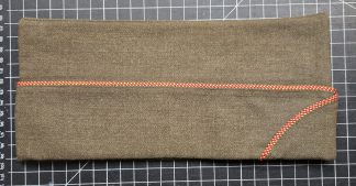 WWII US Army Garrison Cap – Ordnance Corps Red/Yellow Piping, Bancroft, Size 7 3/8, Mint Unissued