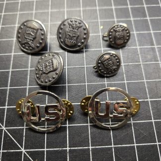 USAAF / Vintage USAF Dress Uniform Button Set with Enlisted U.S. Collar Discs