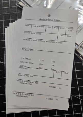 Reproduction WWII Medic Wound Tags, 10 Pack