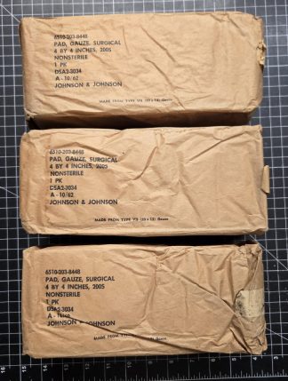 Set of 3 Vietnam Era Gauze Surgical Pads SB13