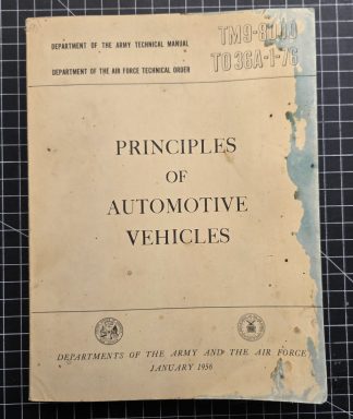 US Army TM 9-8000 Principles of Automotive Vehicles Technical Manual 1956
