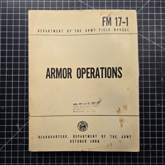 US Army FM 17-1 Armor Operations Field Manual 1966