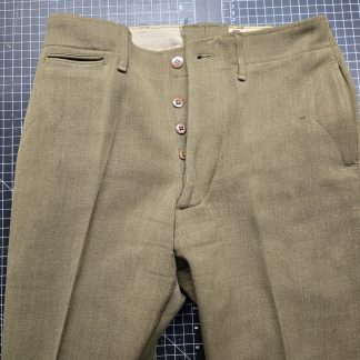 Original U.S. Army wool service trousers, dated February 19, 1941, produced by Dixie Mfg. Co., Inc.