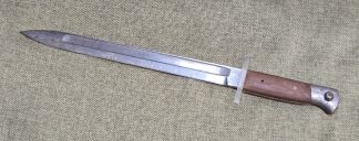 Converted Bayonet Knife with Plexiglass Guard and Wood Grips