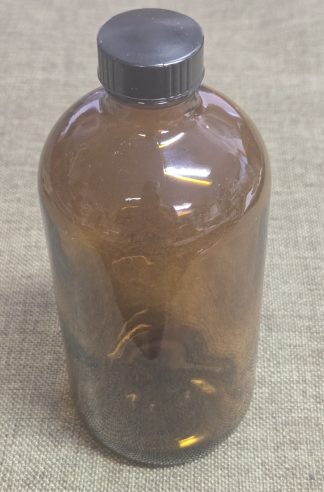 Bottle, Amber Glass, Boston Round 16 ounce