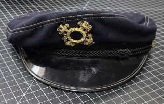 Vintage 1960s Han-Kraft Fly-Weight Yachtsman Wool Visor Cap with Bullion Maritime Insignia, Size 7