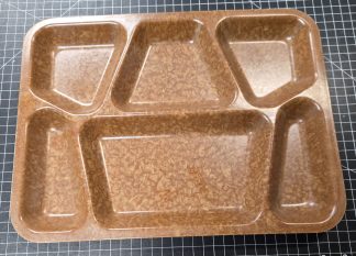 1944 U.S. Military Mess Tray Mack Molding Co. Brown Melmac