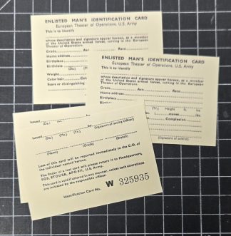 Enlisted Man's ID Card, Reproduction
