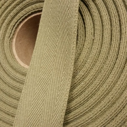 Khaki 1 Inch Cotton Webbing